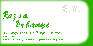 rozsa urbanyi business card